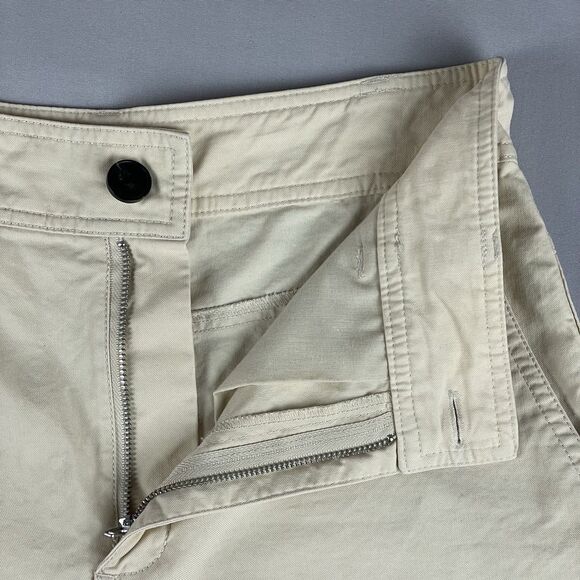 Mango Cropped High Rise Wide Leg Pants Women’s 6 Cream Cotton Blend Basic - Picture 5 of 16